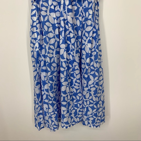 G.H. Bass & Co. Blue & White Floral Cotton Tie Back V-Neck Sundress Size 2 - Picture 8 of 12